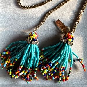 Anthropologie Rada Swarovski Tassel Lariat Necklac